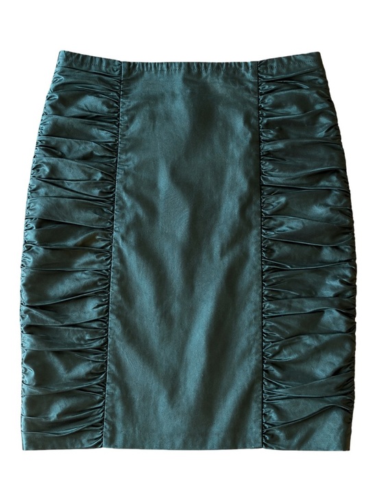 Cartonnier Dresses & Skirts - Women's Dark Teal Ruched Side Pencil Skirt